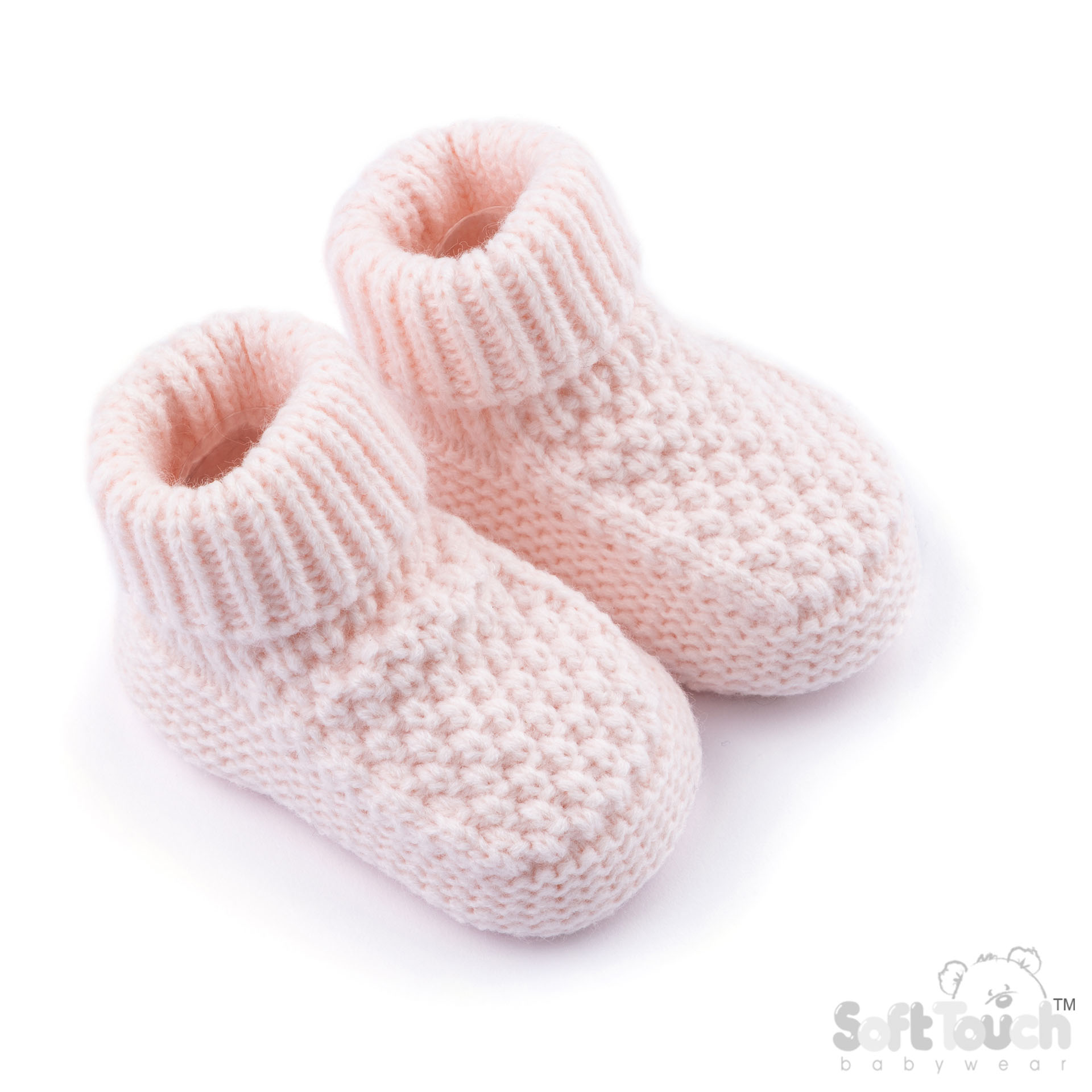 Baby Pink 'Elegance' Ribbed Bootees : ABO712-BP