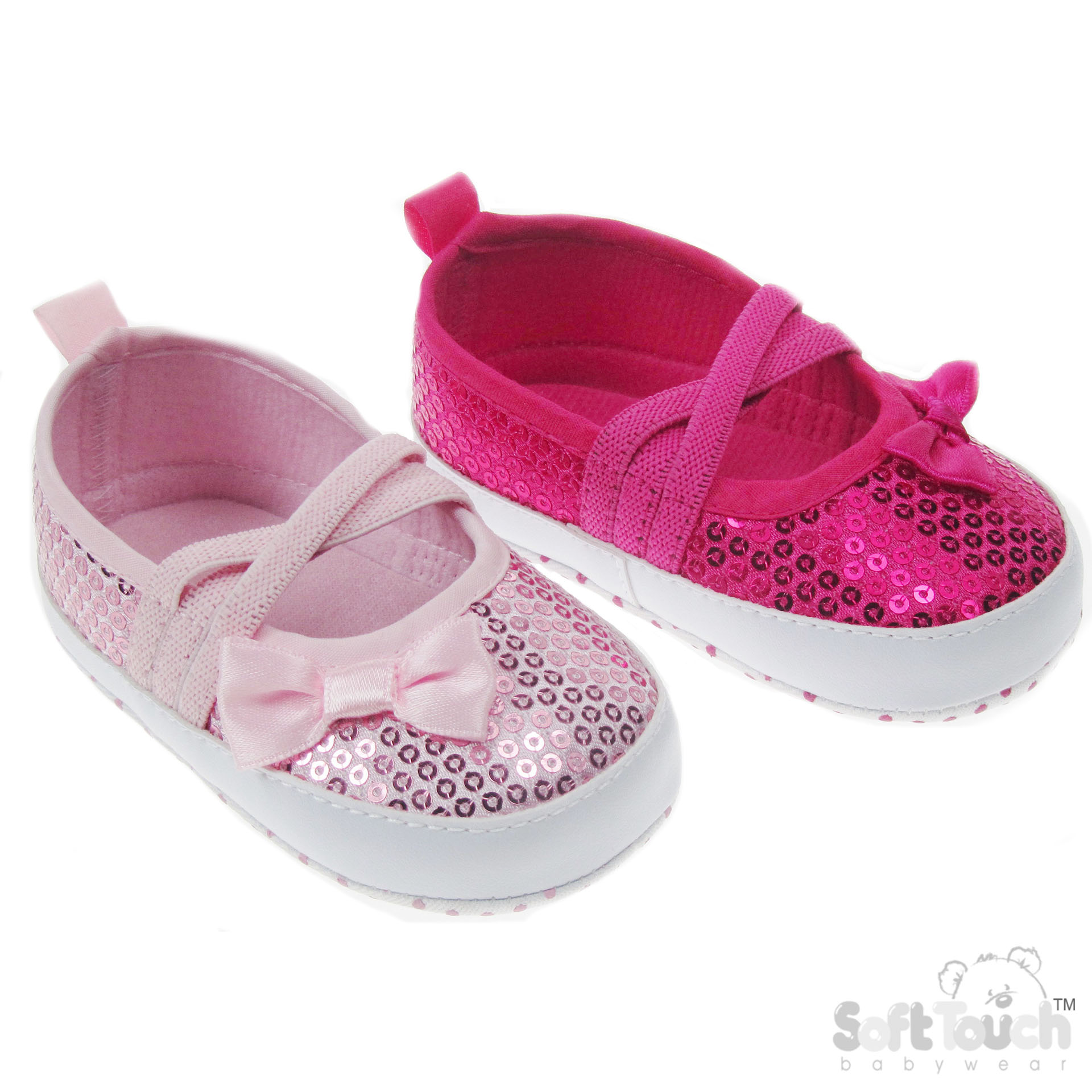 Sequin Shoes W/Bow & Straps B2014