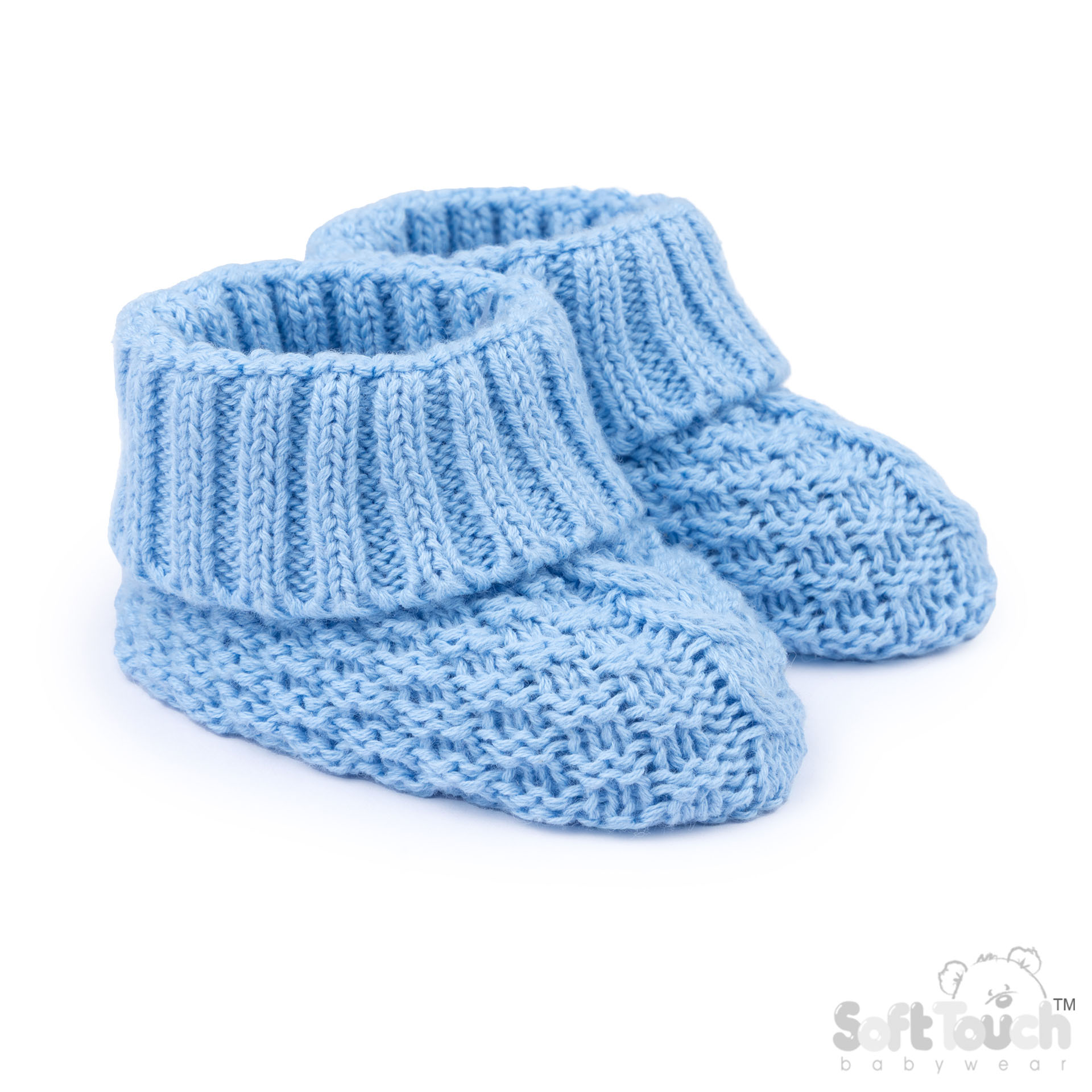 Blue Premium Cotton Knitted Bootees
