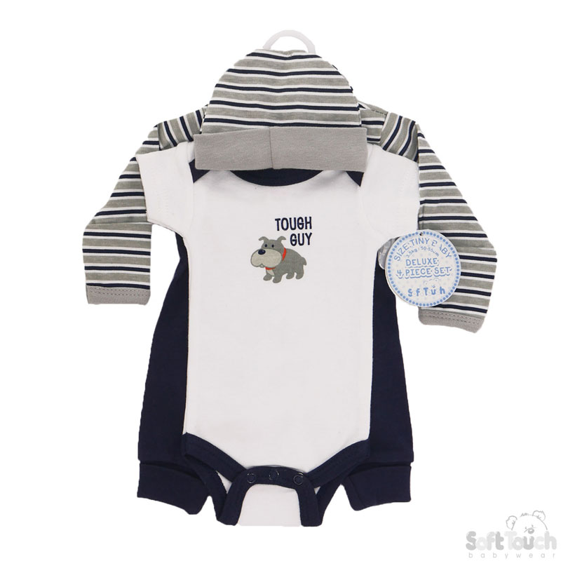 Tiny Baby Boys 4 Piece Garment Set: BG90