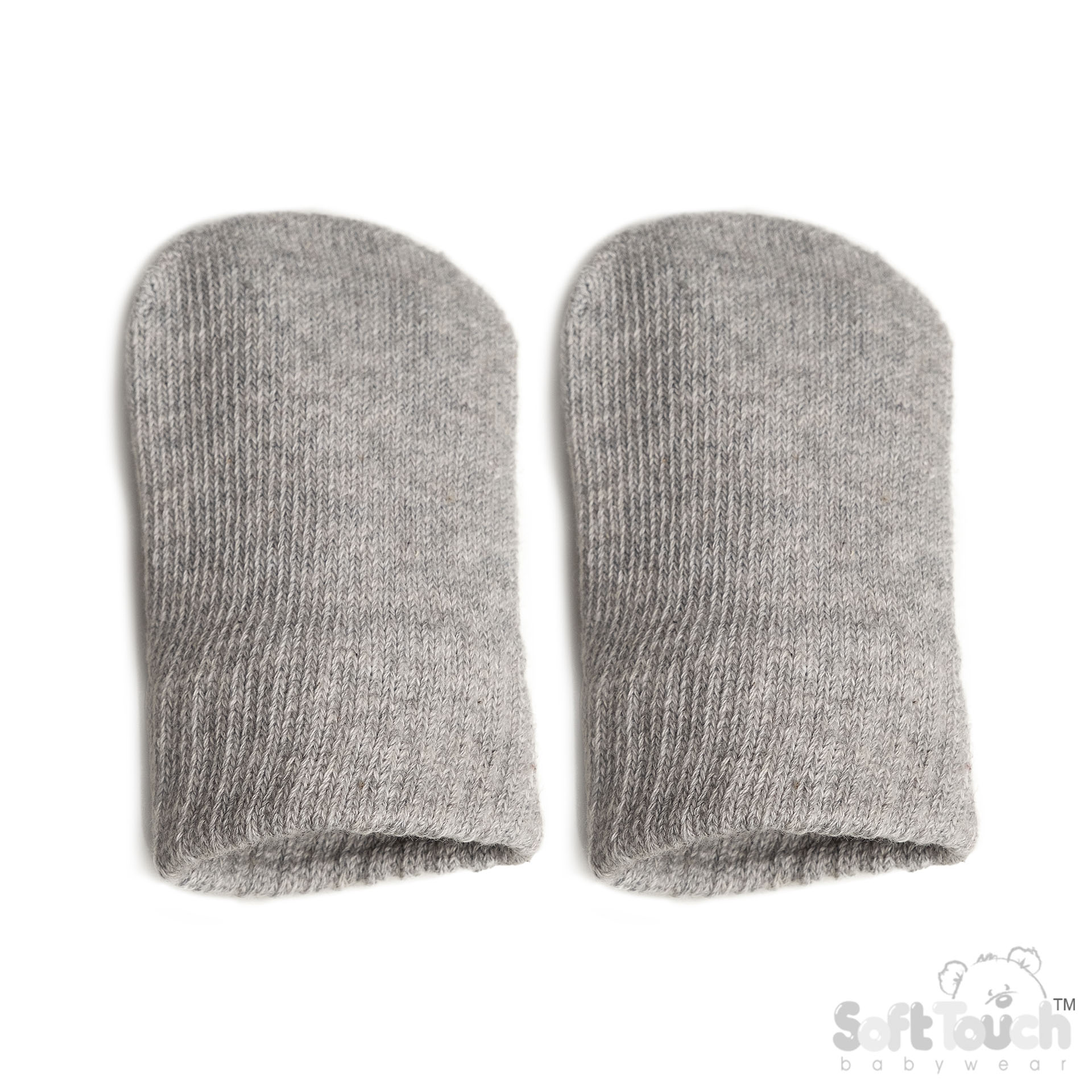 Grey Infant (NB-12m) Brushed Cotton Mittens No BM704-C-G