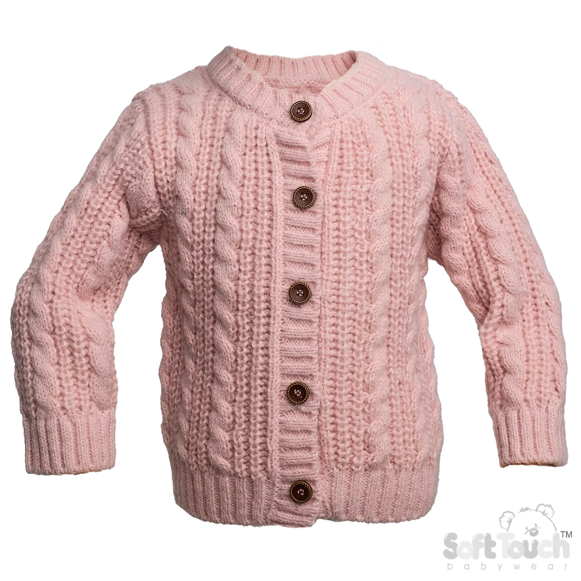 Long Sleeved Dusty Pink Knitted Cardigan : CD16-DP