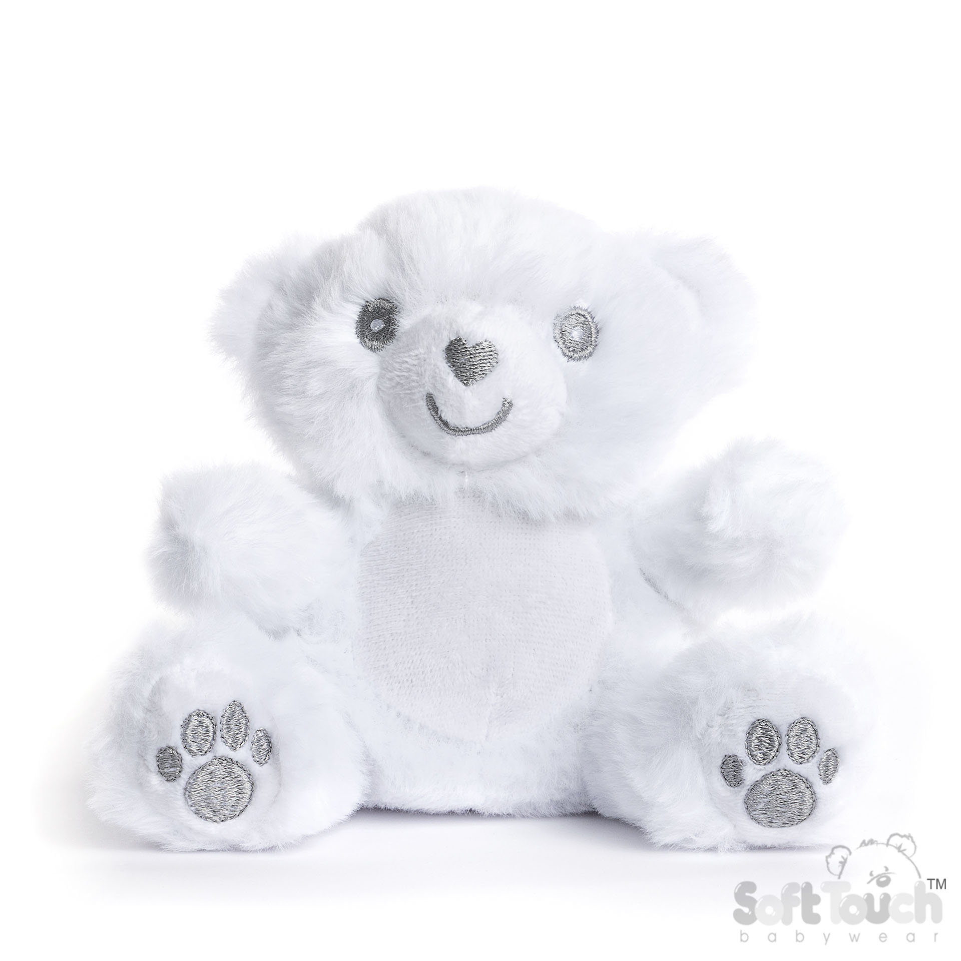 White Eco Recycled Teddy Bear with Paws : EST60-W
