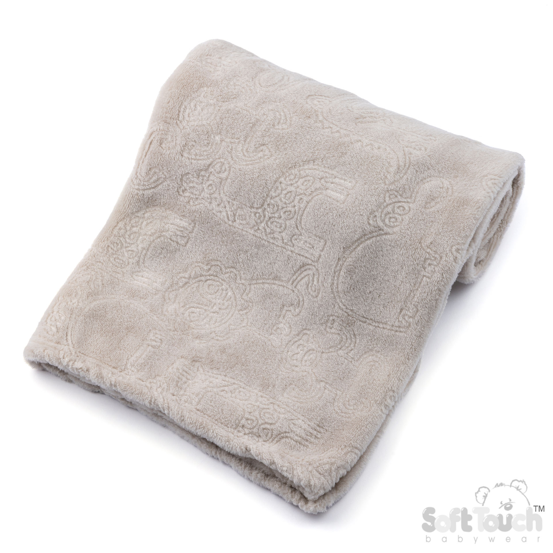 Biscuit Animal Embossed Flannel Wrap - FBP305-BI