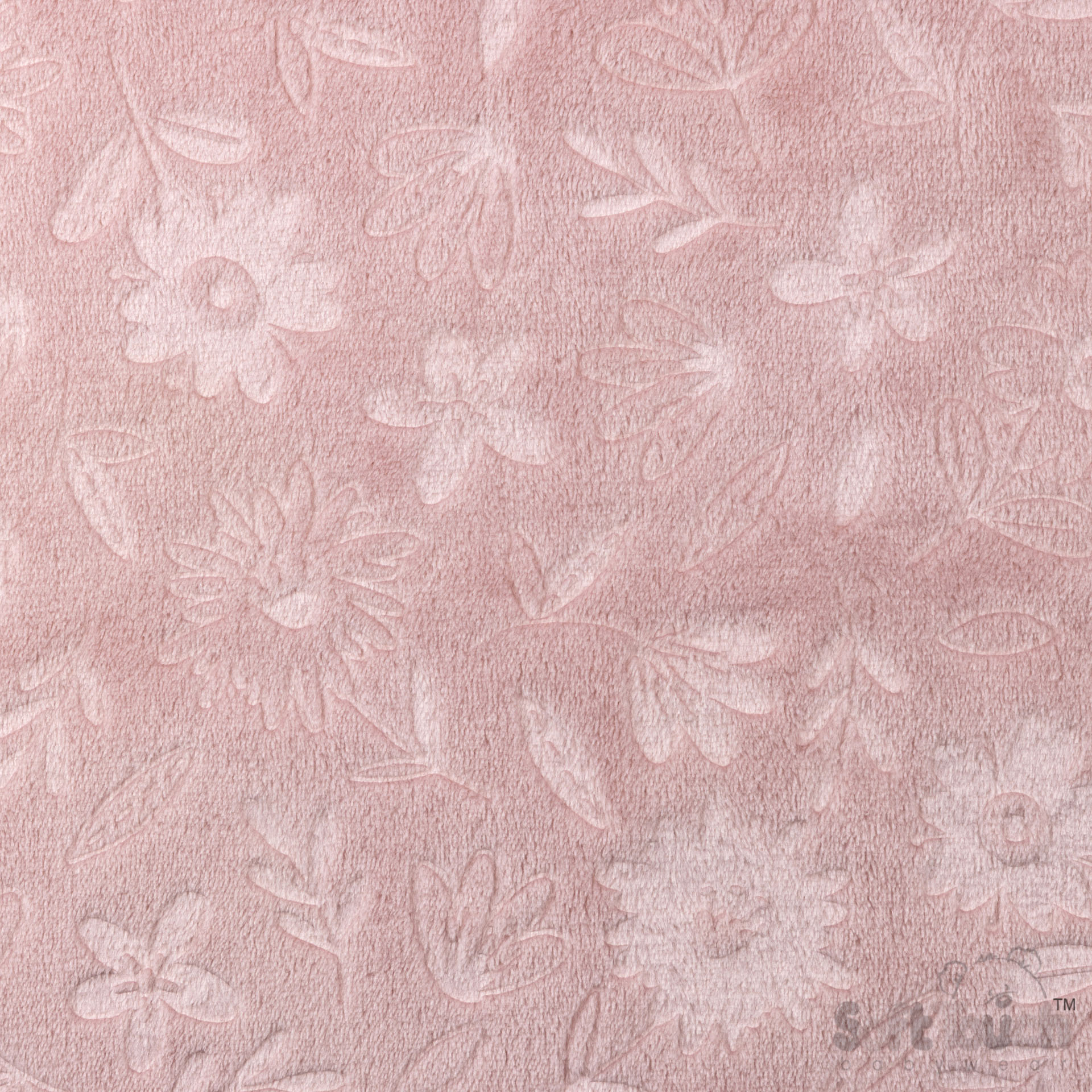 Dusty Pink Floral Embossed Flannel Wrap - FBP305-DP