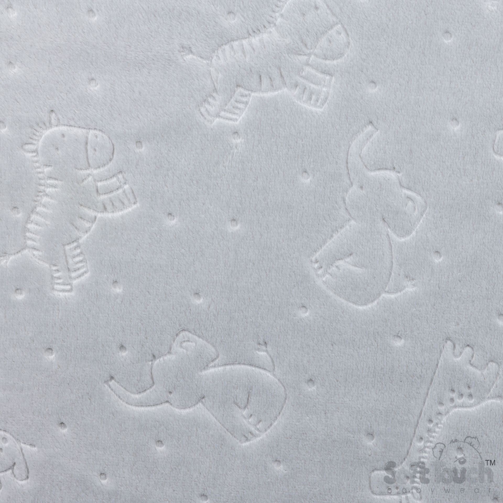 Grey Animal Embossed Flannel Wrap - FBP305-G