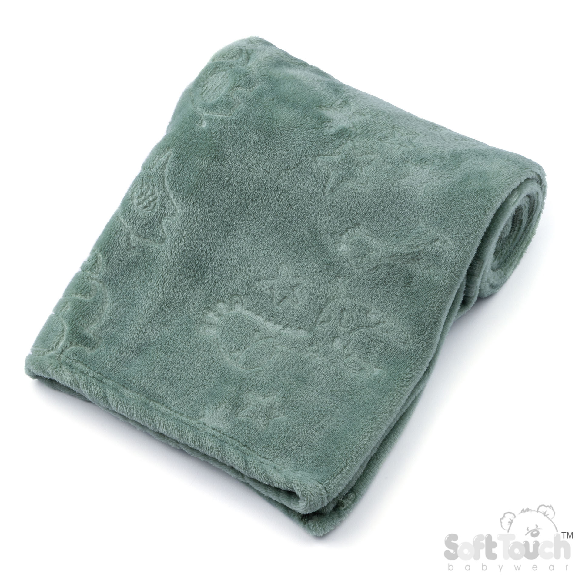 Sage Green Animal Embossed Flannel Wrap - FBP305-SG