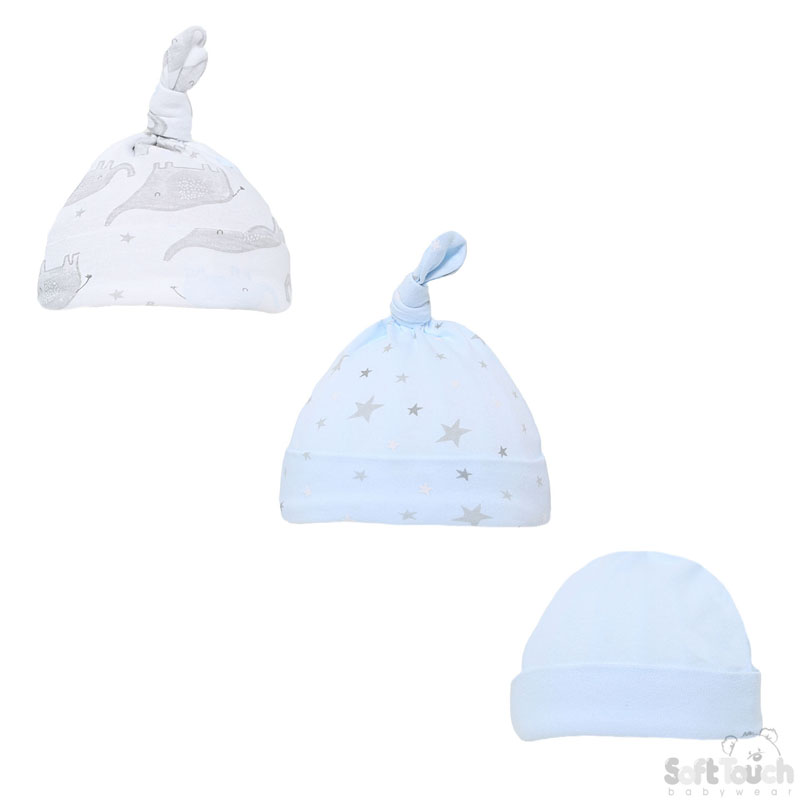 Boys 3 Pack Hats : Elephant/Stars No. H56