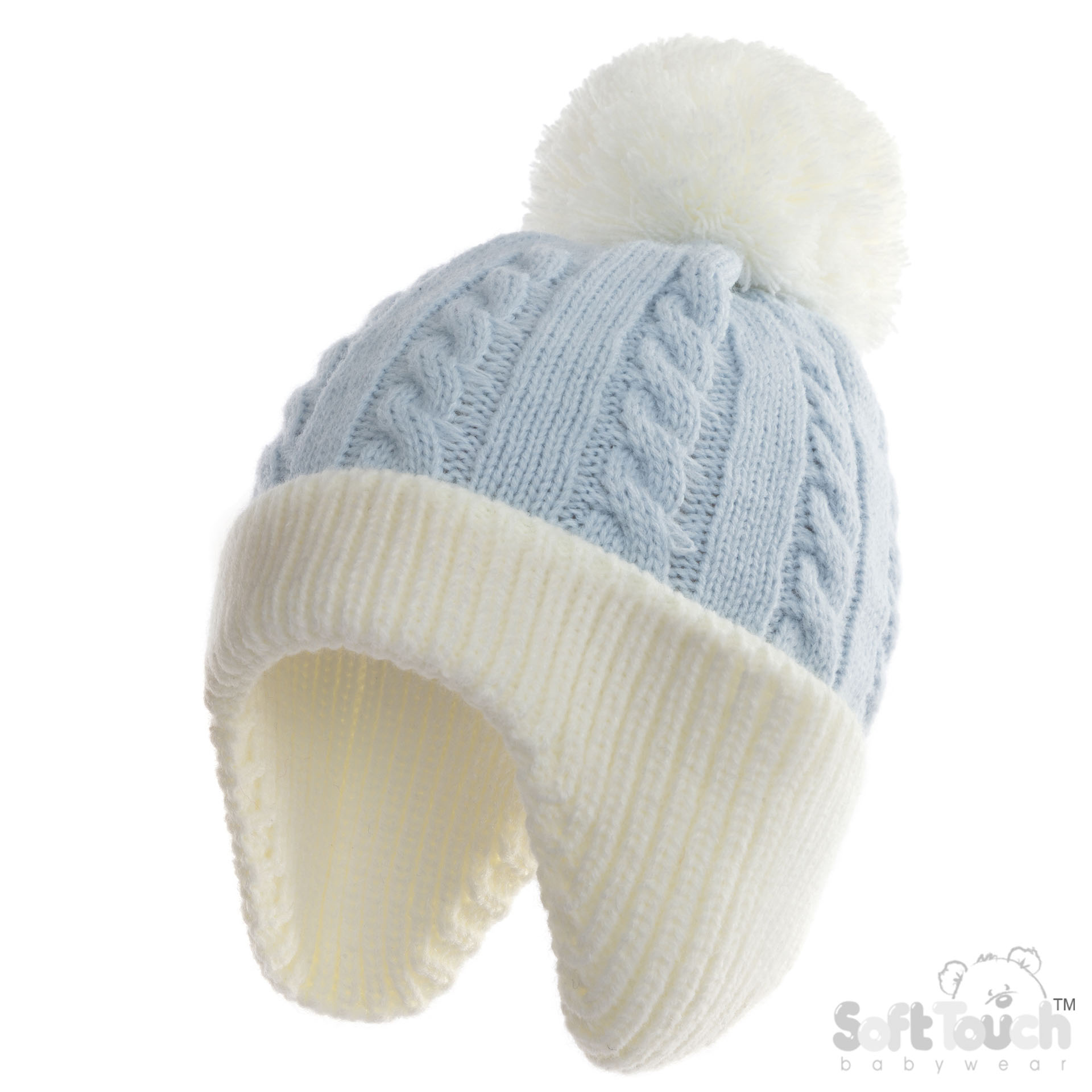 Blue Infants (NB-12m) Acrylic Cable Knit Hat : H714-BB