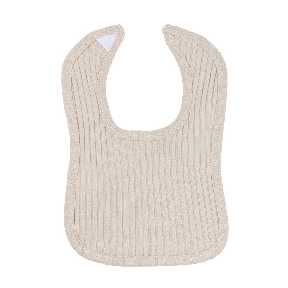 Biscuit Ribbed Velcro Bibs No. P4600-BI
