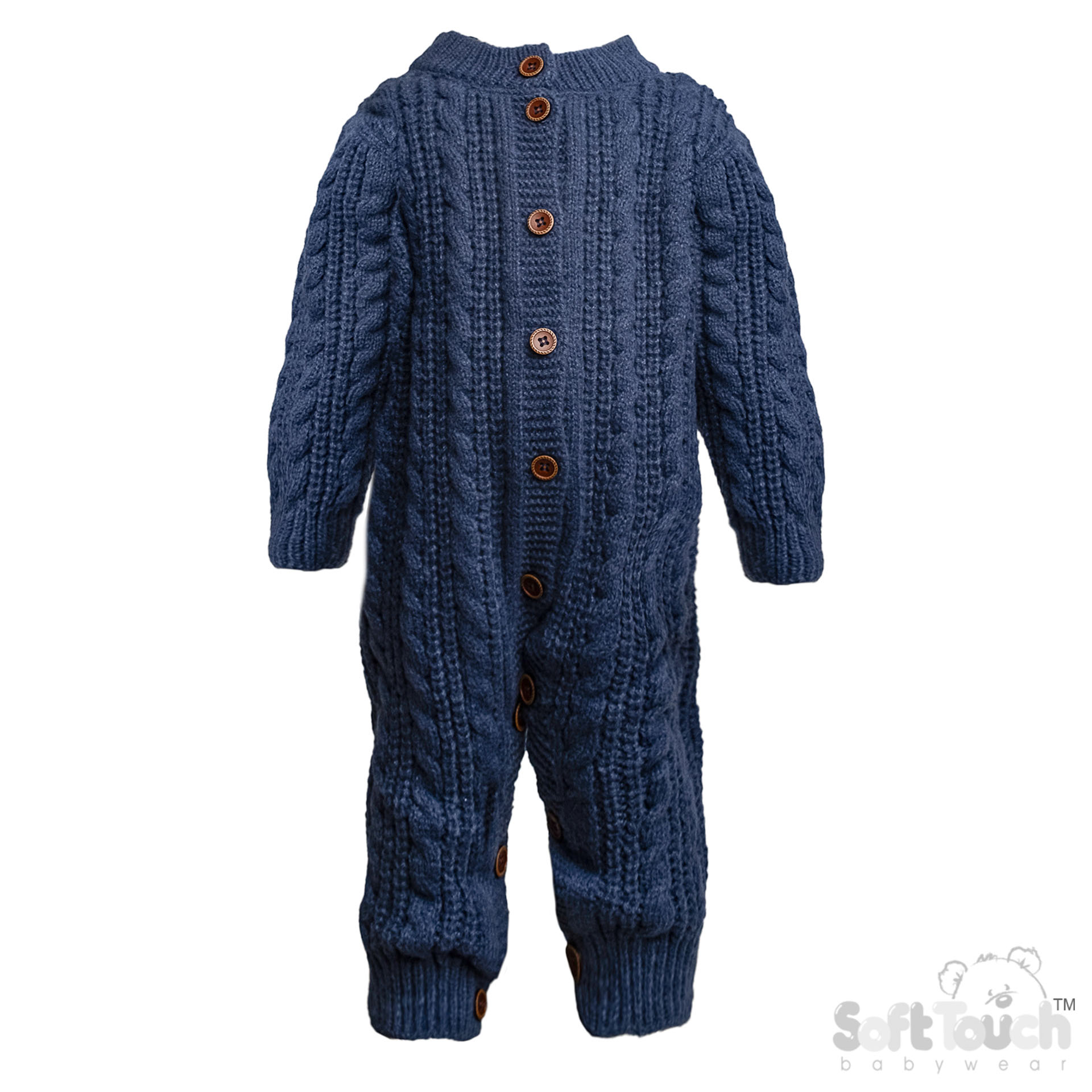 Long Sleeved Steel Blue Knitted Romper : RM16-SB