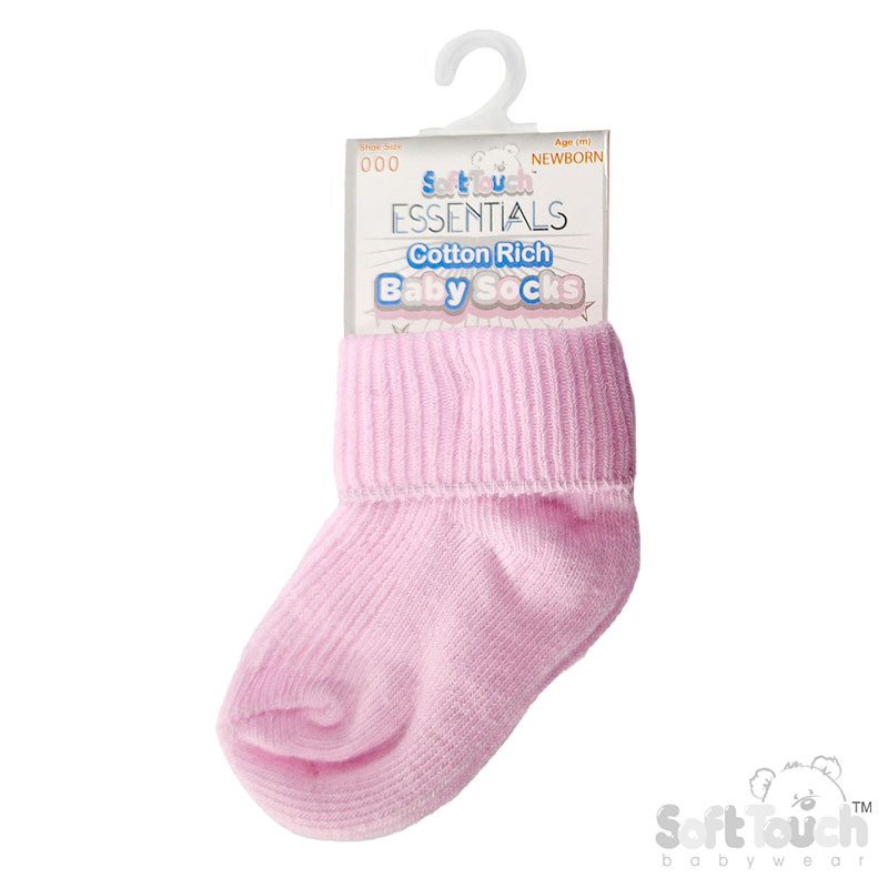 Pink NB Plain TOT Socks S01-P-NB