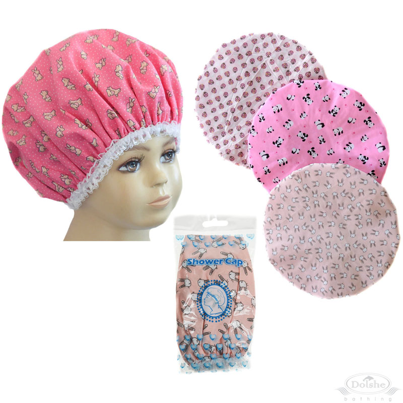 Fun Asst Pink Shower Cap in Polybag No. S730-HC
