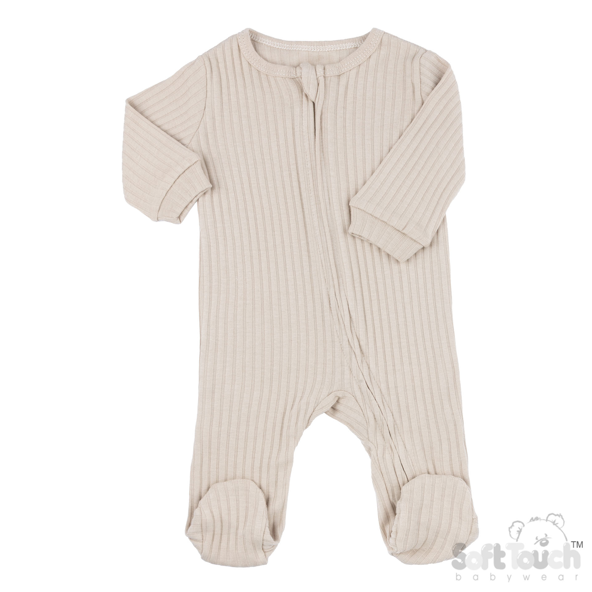 Biscuit Ribbed Sleepsuit No. SS4600-BI-3-6m