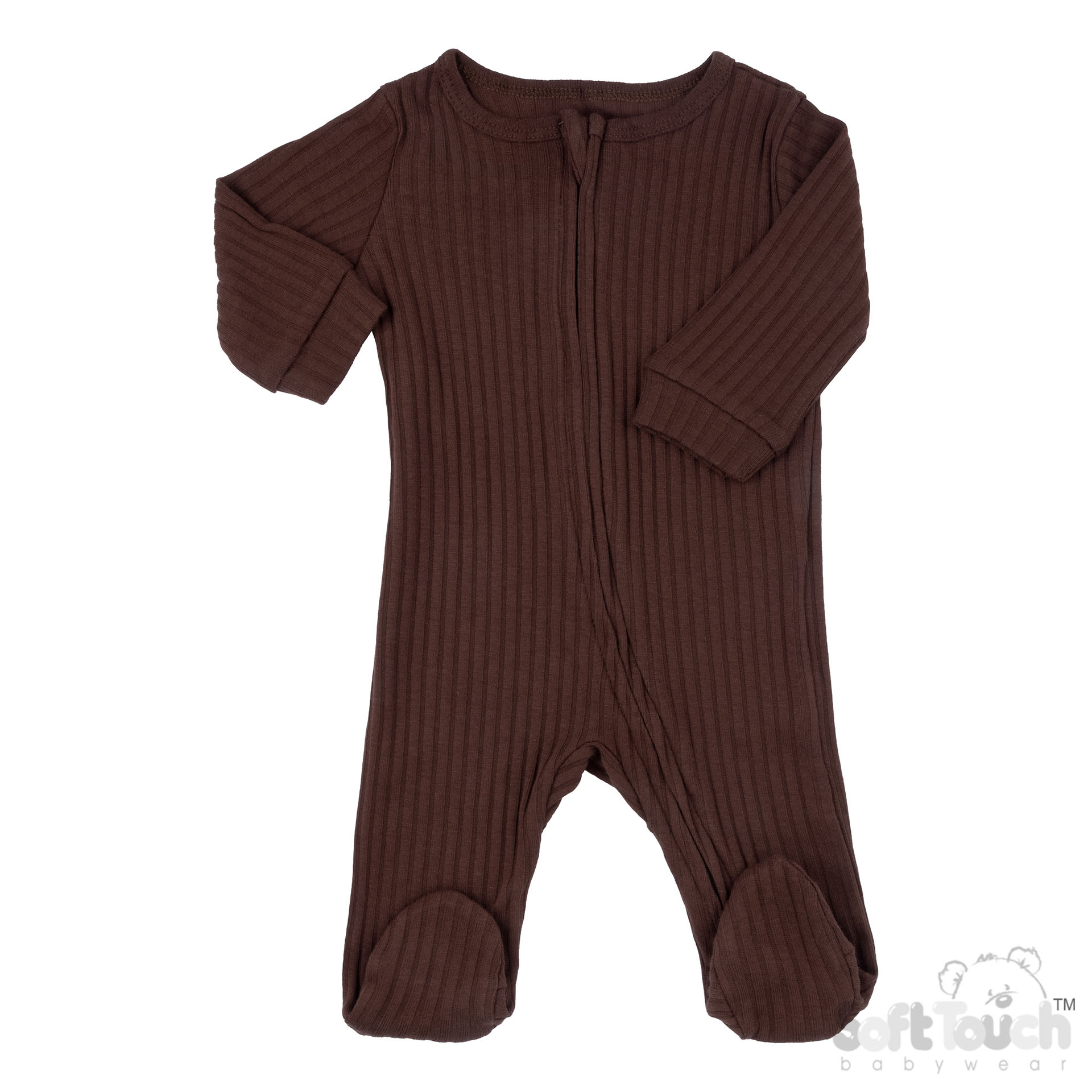 Chocolate Ribbed Sleepsuit No. SS4600-CH-0-3m