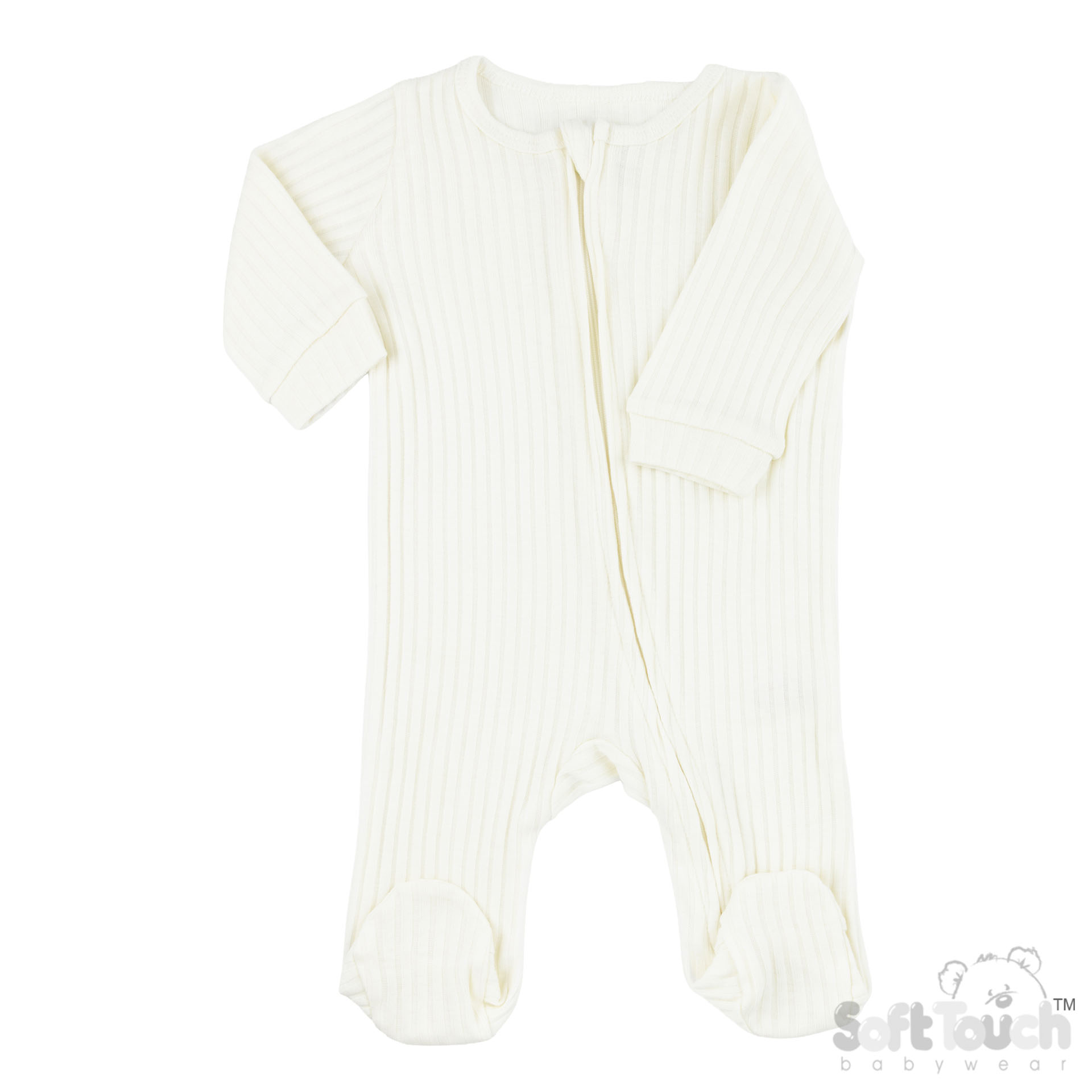 Marshmallow Ribbed Sleepsuit No. SS4600-MA-0-3m