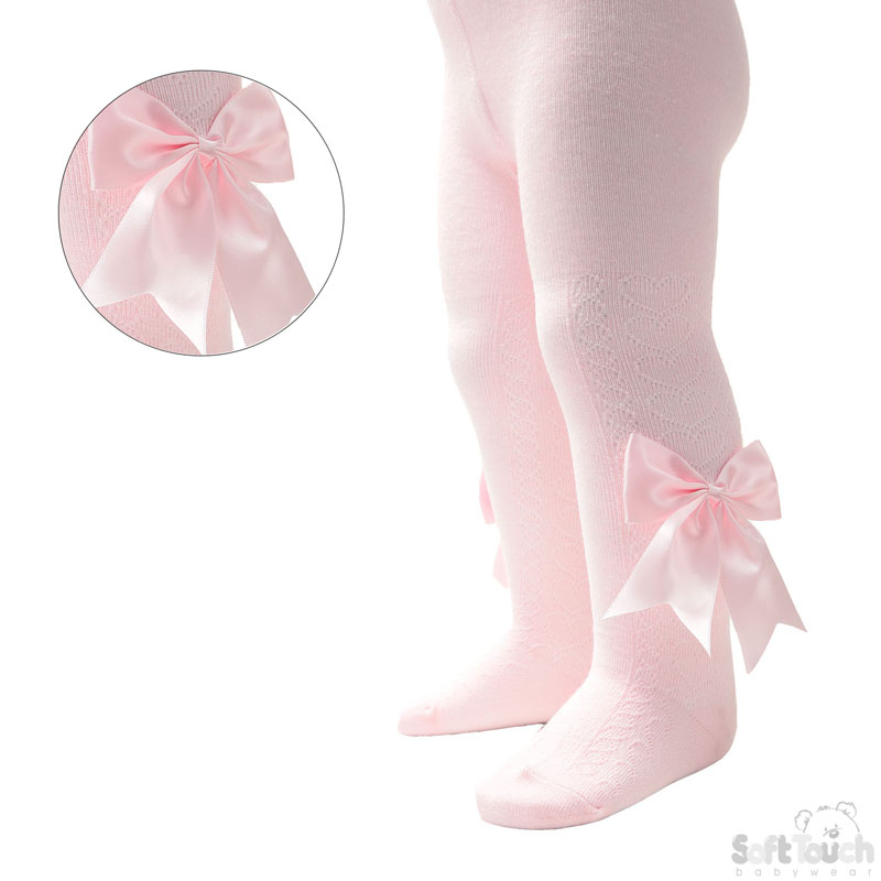 Pink Heart Tights W/Large Bow No. T122-P-12-24