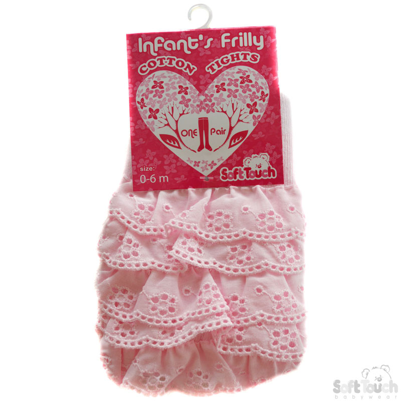 Infants Pink Frilly Tights No. T24-P