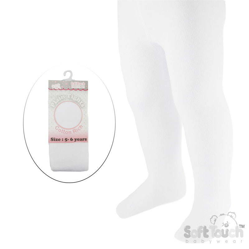 Plain White Tights : T80-W 5-6y