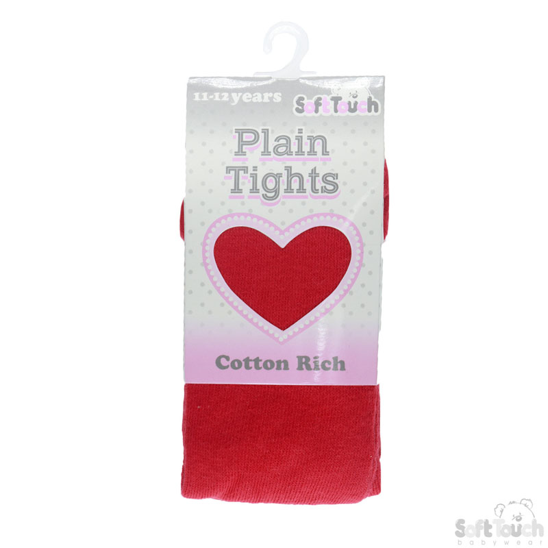 Plain Red Tights : T90-R 11-12y